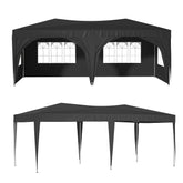 HAOYYE 10x20ft Pop Up Canopy Tent with 6 Removable Sidewalls Waterproof Outdoor Event Shelter for Patio Garden Wedding Market with Adjustable Heights Carry Bag Sandbags Ropes Stakes Portable Folding Commercial Gazebo